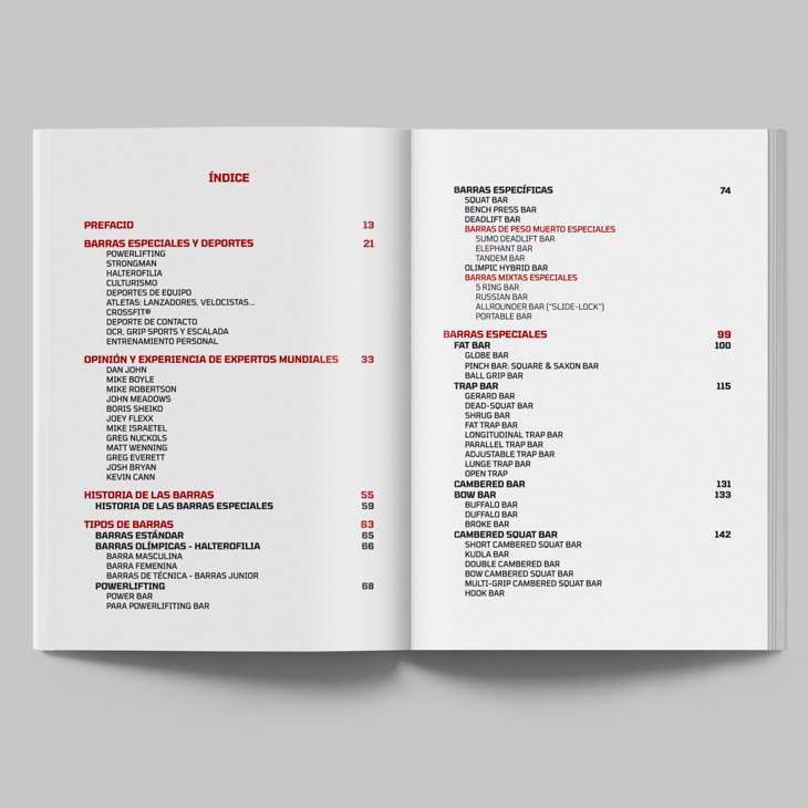 Indice libro barras especiales Powerlifting